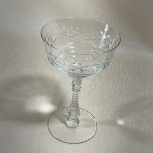 Clear Crystal Glass Rock Sharpe Coupe Style Champagne Glasses MCM 40’s-50’s